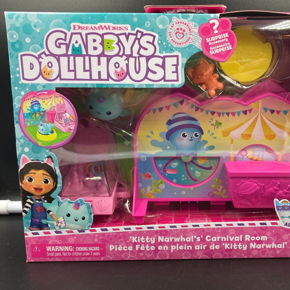 Gabby's Dollhouse Cat Adventures KITTY NARWHAL'S CARNIVAL ROOM Playset